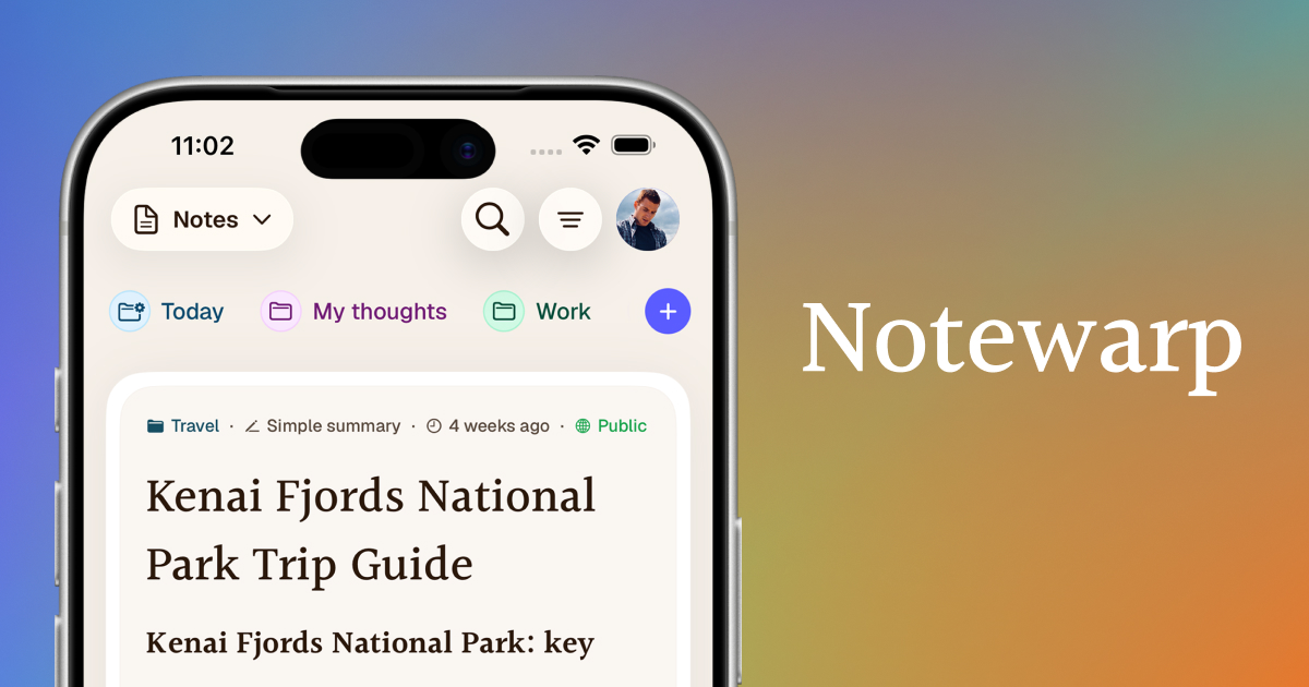 Notewarp — 官网预览图